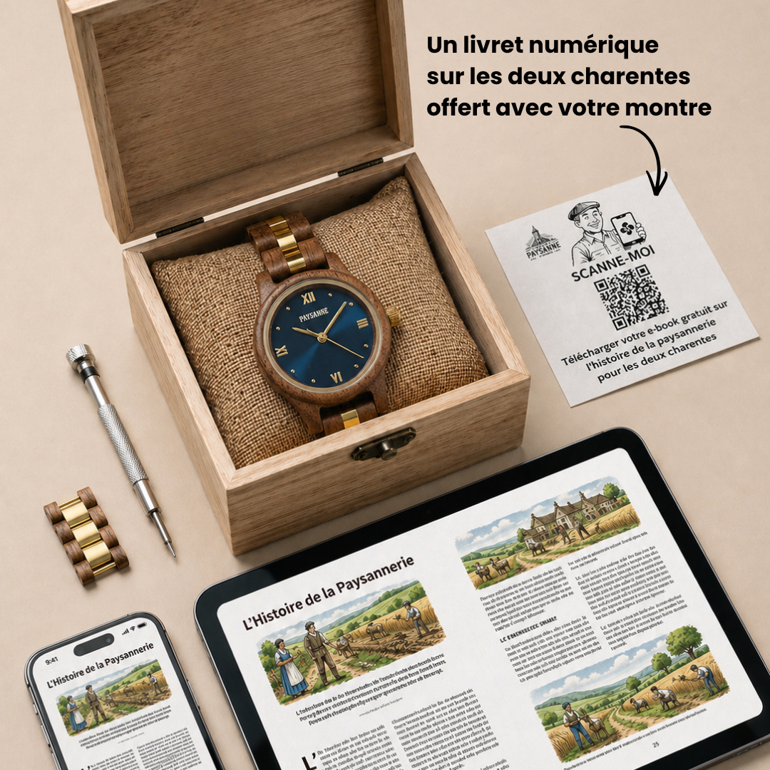 La Charentaise Femme - La montre en bois inspirée de votre région.