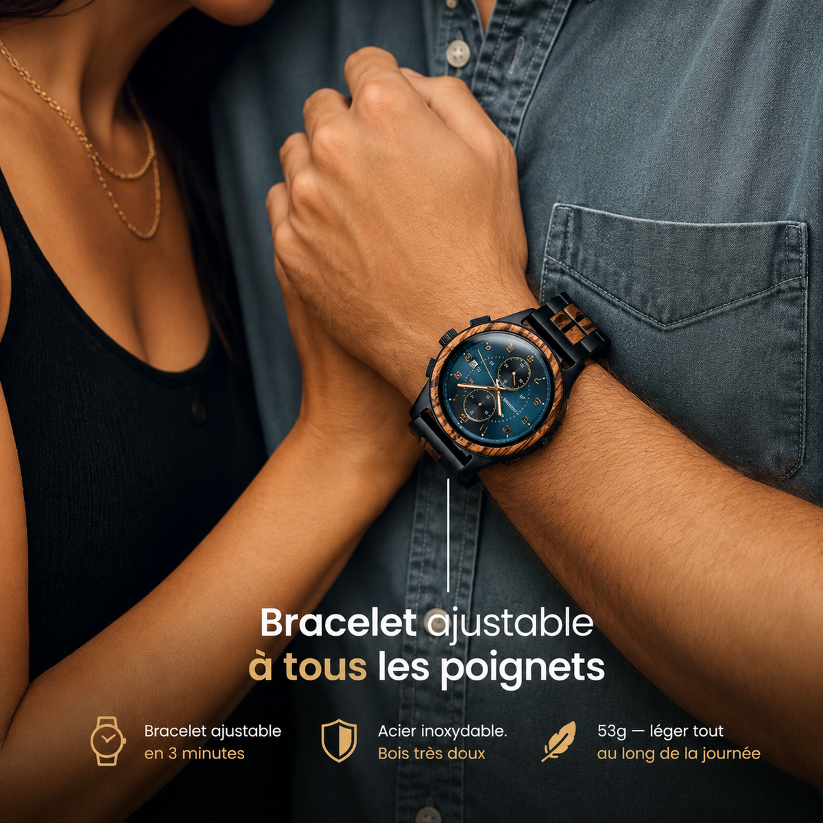 La Charentaise Homme - La montre en bois inspirée de votre région.