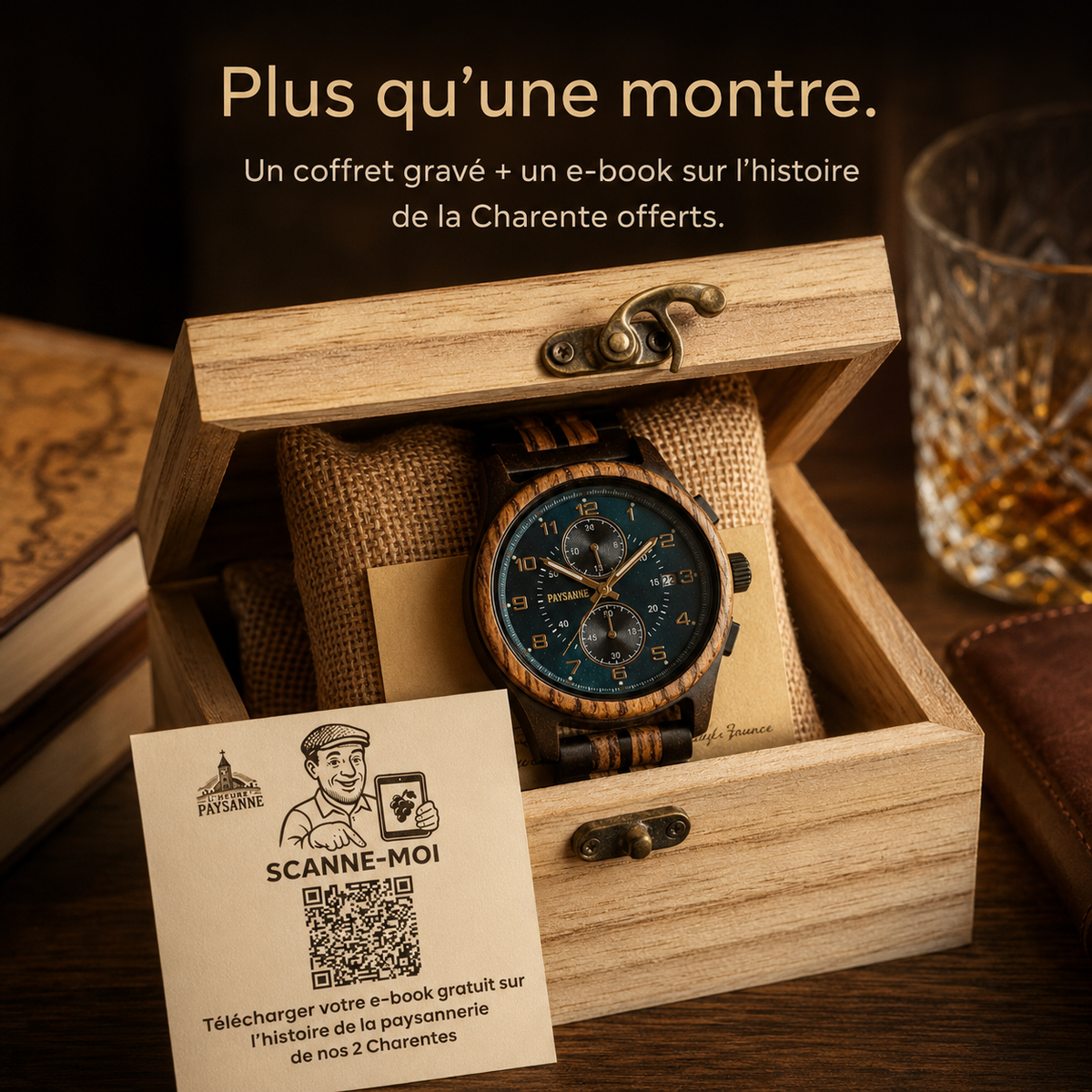 La Charentaise Homme - La montre en bois inspirée de votre région.