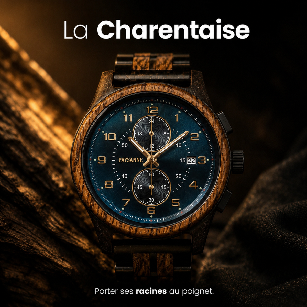 La Charentaise Homme - La montre en bois inspirée de votre région.
