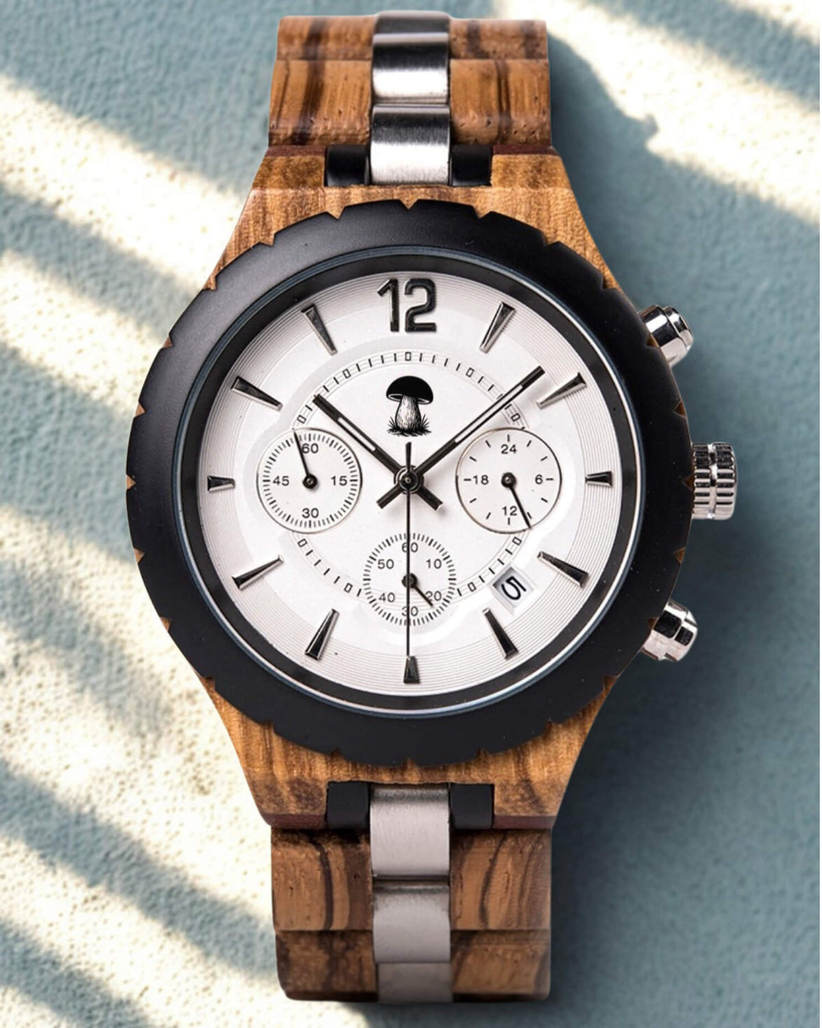 Montre en bois homme La Périgord avec cadran blanc