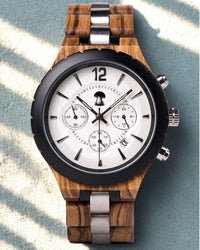 Montre en bois homme La Périgord avec cadran blanc